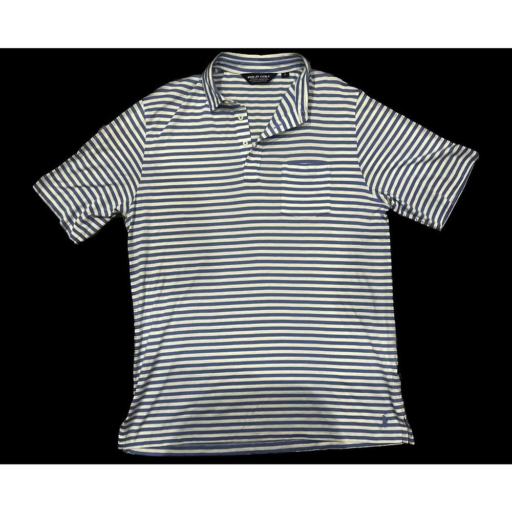 Polo Golf Striped Shirt Blue Sz L